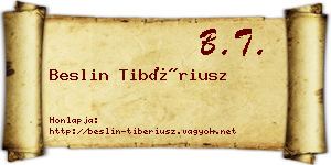 Beslin Tibériusz névjegykártya